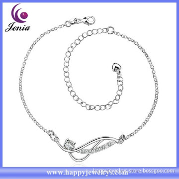Factory direct price wholesale alibaba 925 silver plated anklet jewelry fashion (CA036-B)
